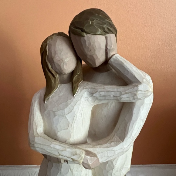 Willow Tree Together Loving Couple Sculpture in Cream and Tan Figurine - Picture 9 of 10